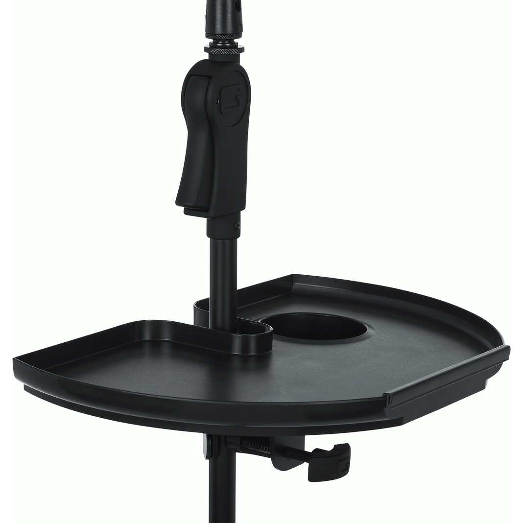 Gator GFWMICACCTRAY Frameworks Microphone Stand Accessory Tray with Drink Holder and Guitar Pick Tab