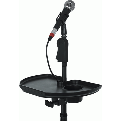 Gator GFWMICACCTRAY Frameworks Microphone Stand Accessory Tray with Drink Holder and Guitar Pick Tab