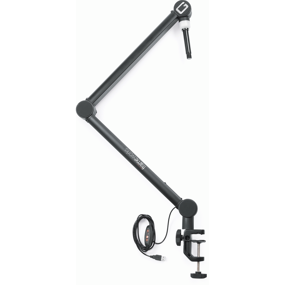 Gator GFWMICBCBM4000 Professional Desktop Broadcast/Podcast Microphone Boom Stand with On-Air Indicator Light