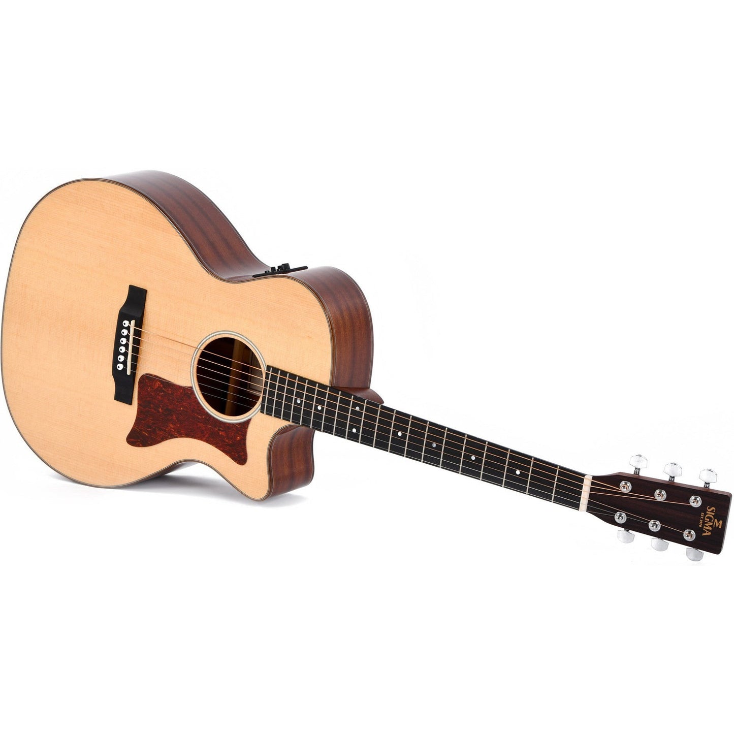 Sigma GMC-1E Grand OM Acoustic Guitar Solid Spruce Top Cutaway - Mahogany Back and Sides - Gloss