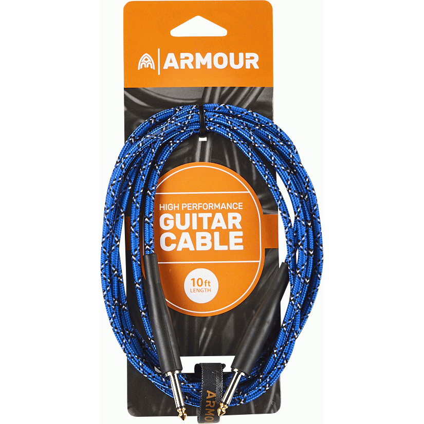 Armour GW10P Guitar 10 Foot Woven Blue Python