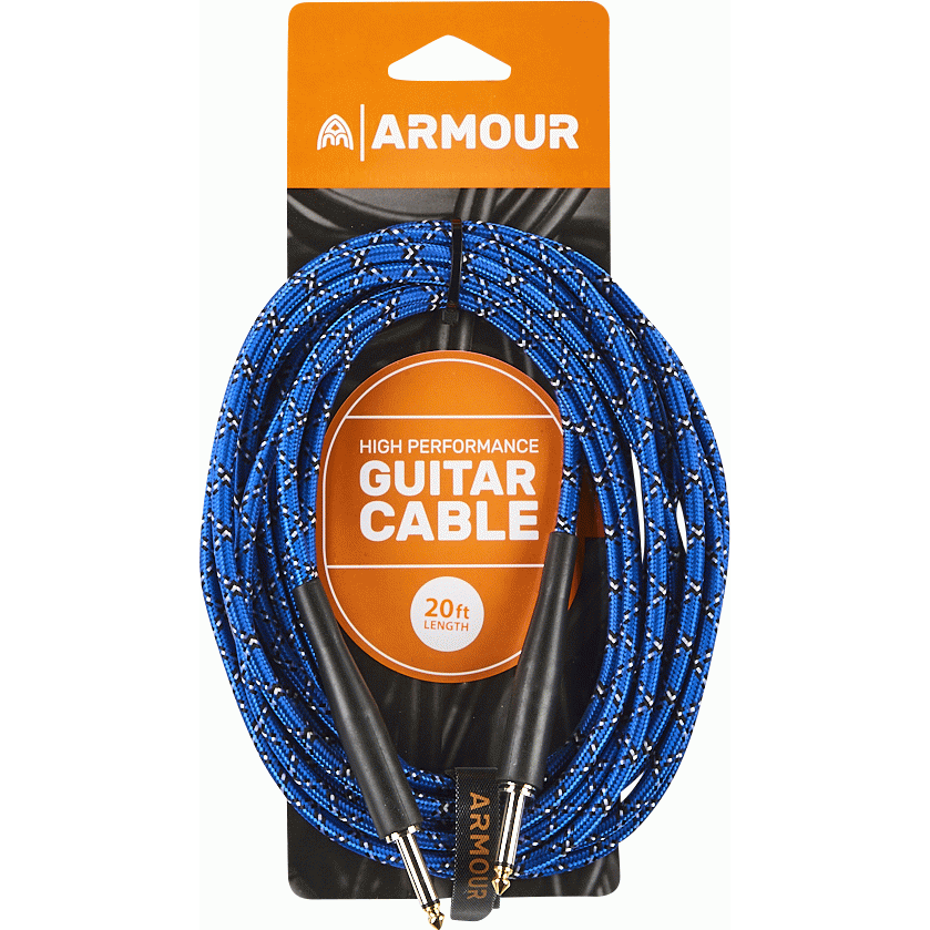 Armour GW20P Guitar 20 Foot Woven Blue Python