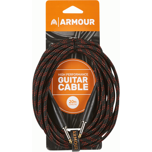 Armour GW20R Guitar 20 Foot Woven Red Stripe