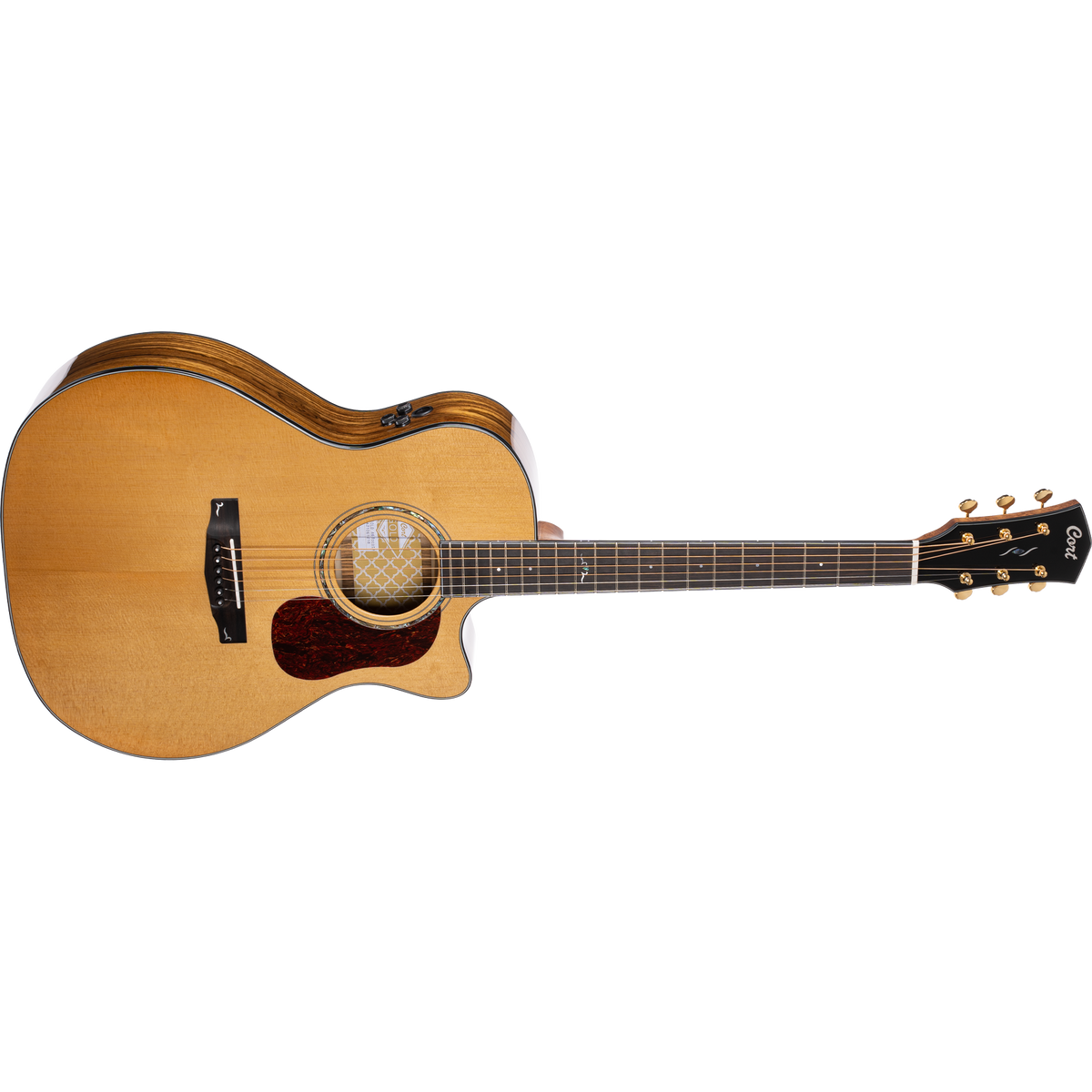 Cort Gold A6 Bocote Grand Auditorium Cutaway Acoustic-Electric Guitar – Natural