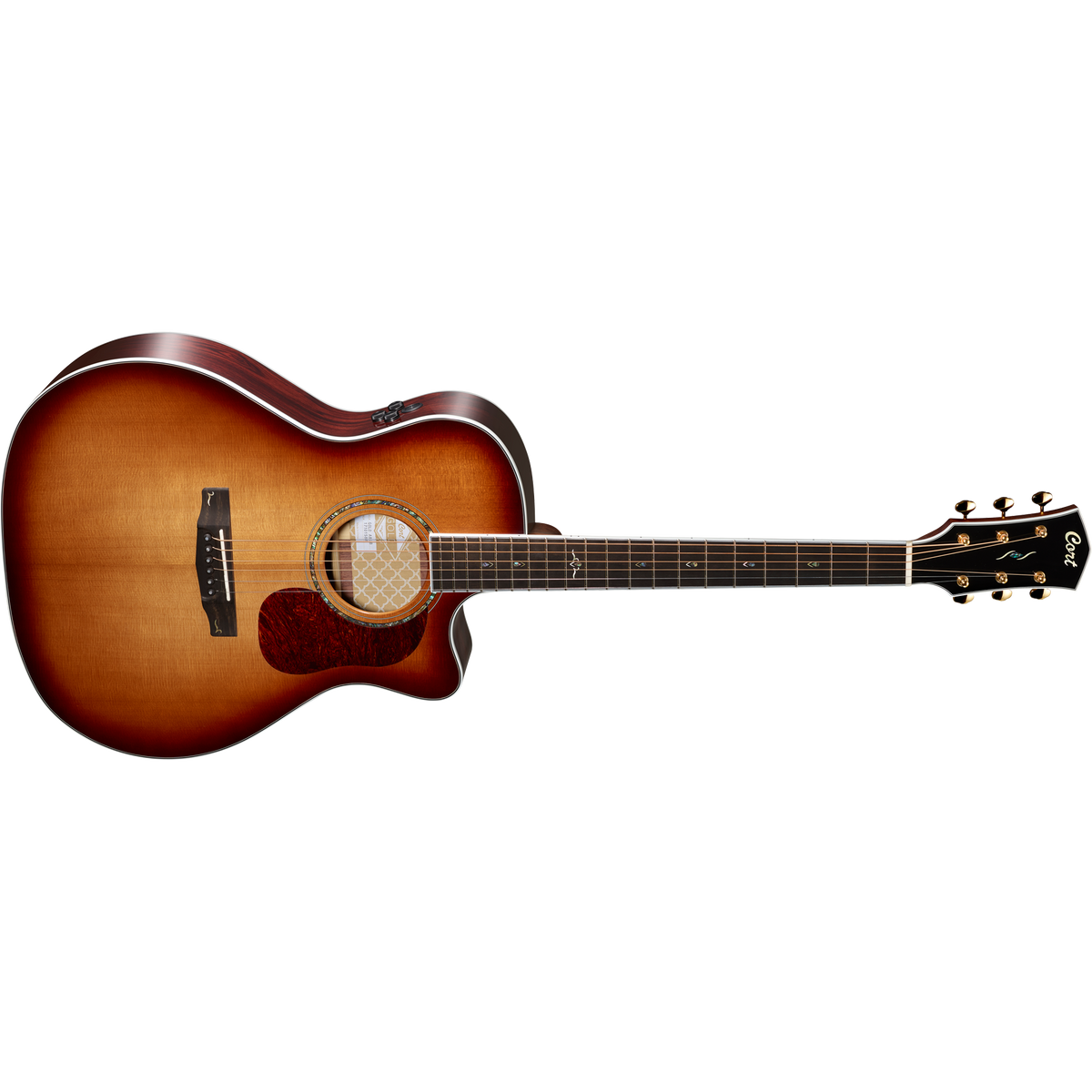 Cort Gold A8 Auditorium Cutaway Acoustic-Electric Guitar – Light Burst