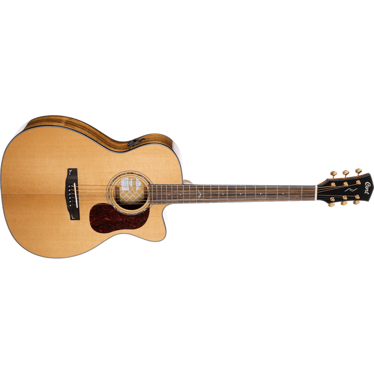 Cort Gold OC6 Bocote OM Cutaway Acoustic-Electric Guitar – Natural