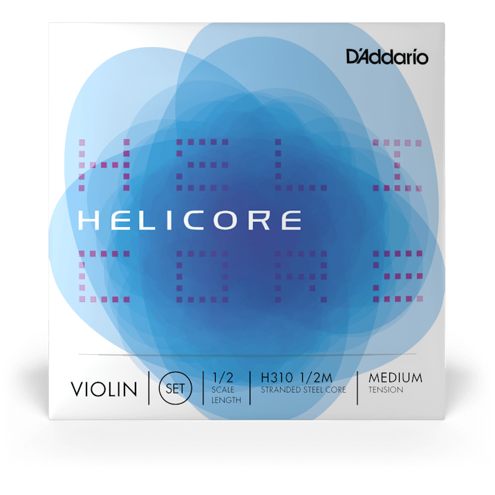 D'Addario Helicore Violin String Set – 1/2 Scale – Medium Tension