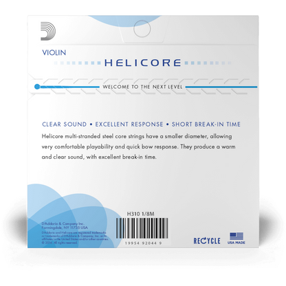 D'Addario Helicore Violin String Set – 1/8 Scale – Medium Tension