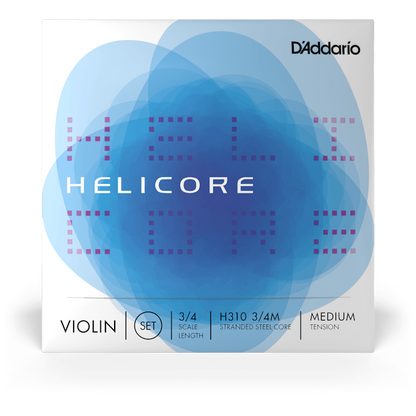 D'Addario Helicore Violin String Set – 3/4 Scale – Medium Tension