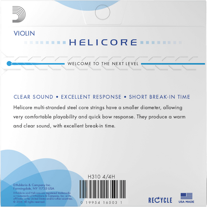 D'Addario Helicore Violin String Set – 4/4 Scale – Heavy Tension