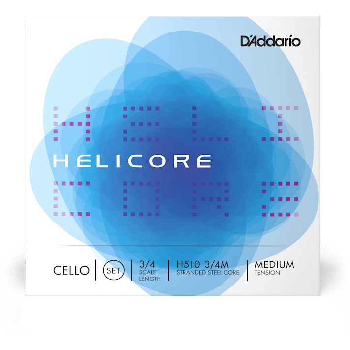 D'Addario Helicore Cello String Set – 3/4 Scale – Medium Tension