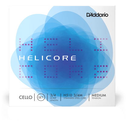 D'Addario Helicore Cello String Set – 3/4 Scale – Medium Tension