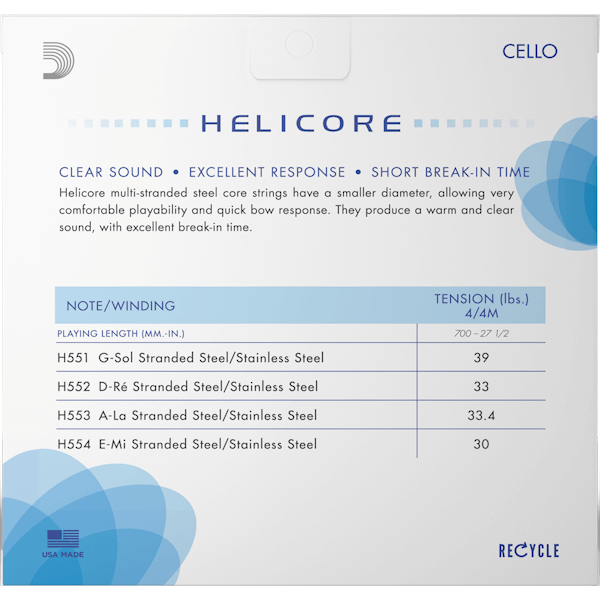 D'Addario Helicore Fourths-Tuning Cello A String – 4/4 Scale – Medium Tension