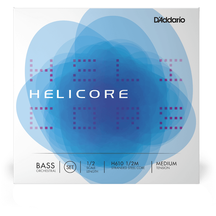 D'Addario Helicore Orchestral Bass String Set – 1/2 Scale – Medium Tension