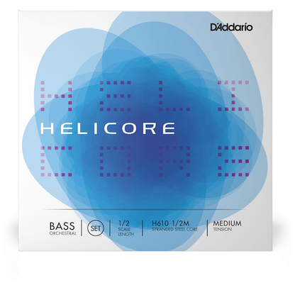 D'Addario Helicore Orchestral Bass String Set – 1/2 Scale – Medium Tension