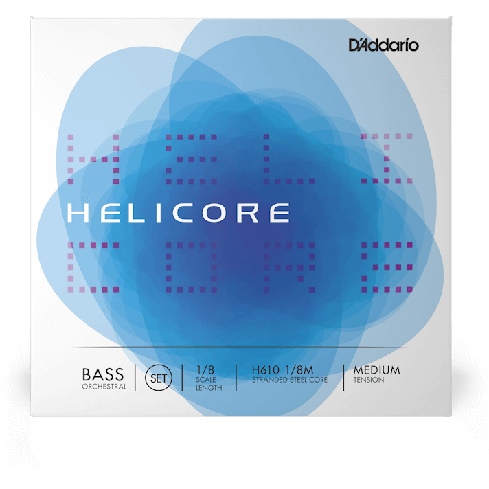 D'Addario Helicore Orchestral Bass String Set – 1/8 Scale – Medium Tension