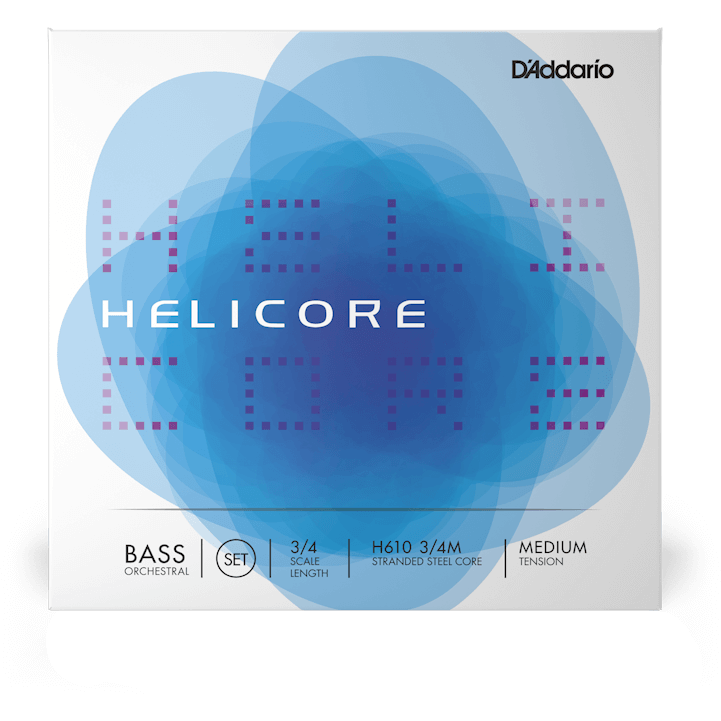 D'Addario Helicore Orchestral Bass String Set – 3/4 Scale – Medium Tension