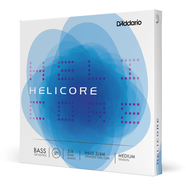 D'Addario Helicore Orchestral Bass String Set – 3/4 Scale – Medium Tension
