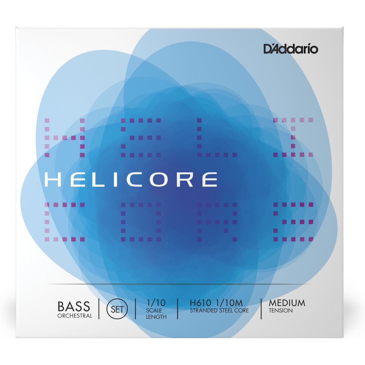 D'Addario Helicore Orchestral Bass String Set, 1/10 Scale, Medium Tension