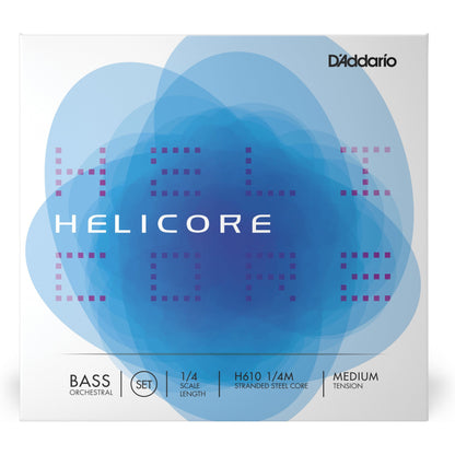 D'Addario Helicore Orchestral Bass String Set, 1/4 Scale, Medium Tension