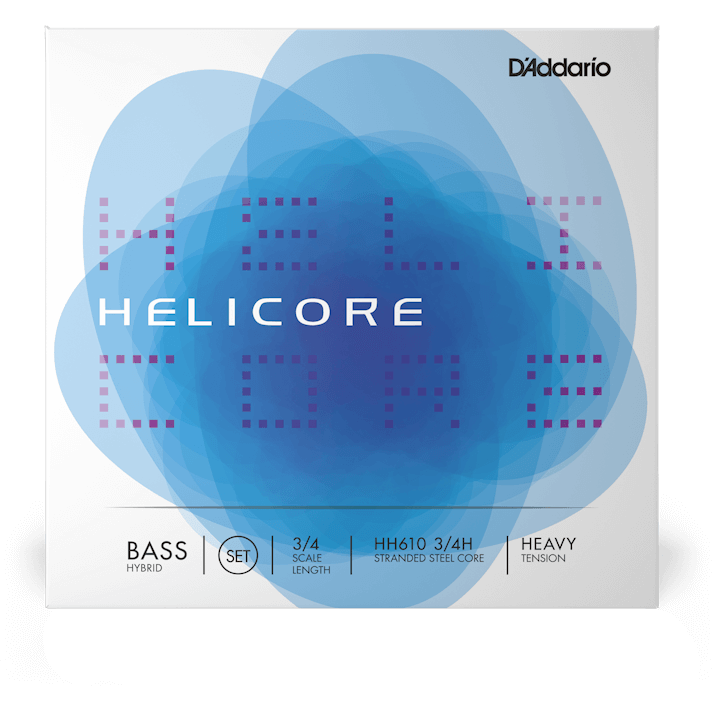 D'Addario Helicore Hybrid Bass String Set – 3/4 Scale – Heavy Tension