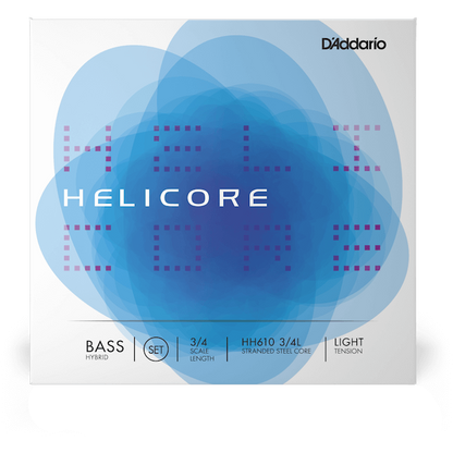 D'Addario Helicore Hybrid Bass String Set – 3/4 Scale – Light Tension