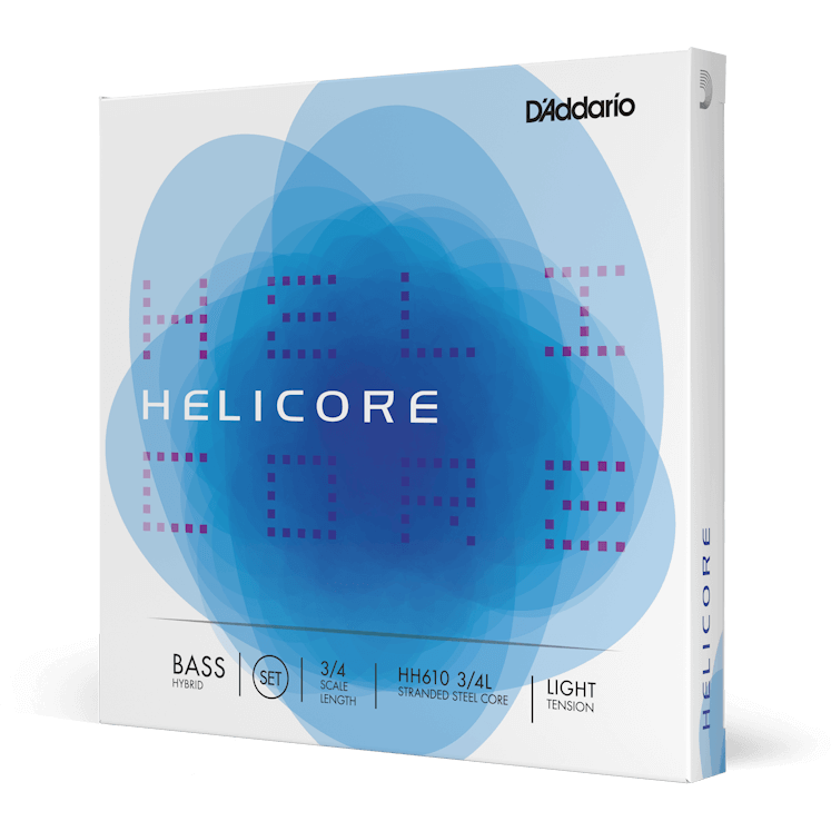 D'Addario Helicore Hybrid Bass String Set – 3/4 Scale – Light Tension