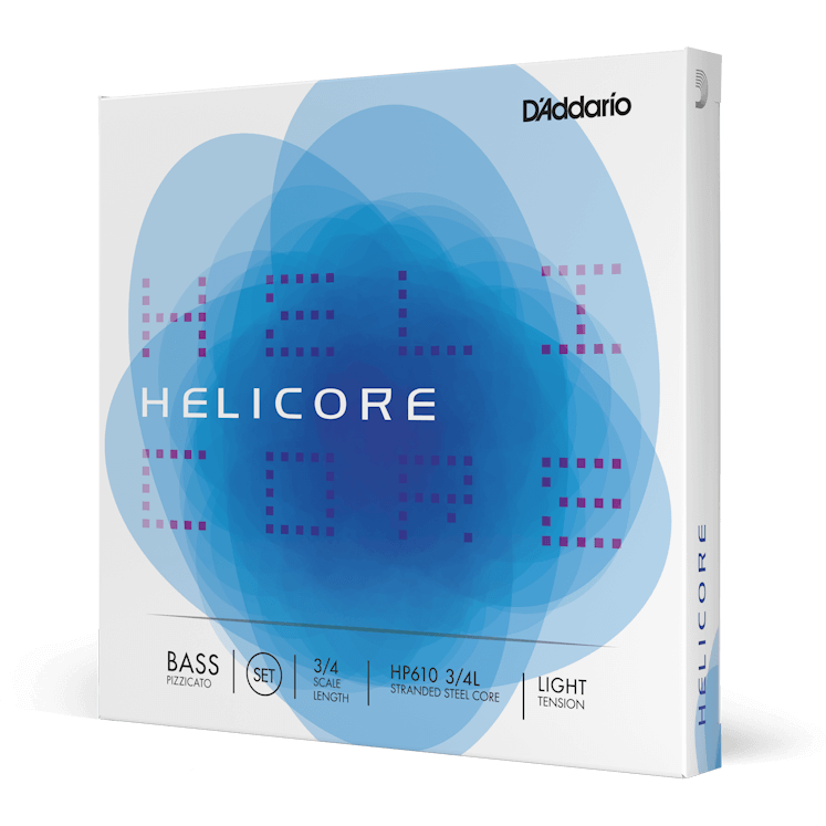 D'Addario Helicore Pizzicato Bass String Set – 3/4 Scale – Light Tension