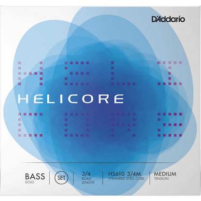 D'Addario Helicore Solo Bass String Set – 3/4 Scale – Medium Tension
