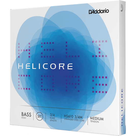 D'Addario Helicore Solo Bass String Set – 3/4 Scale – Medium Tension