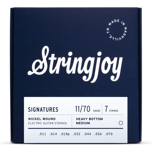 Stringjoy Signatures | 7 String Heavy Bottom Medium Gauge (11-70) Nickel Wound Electric Guitar Strings