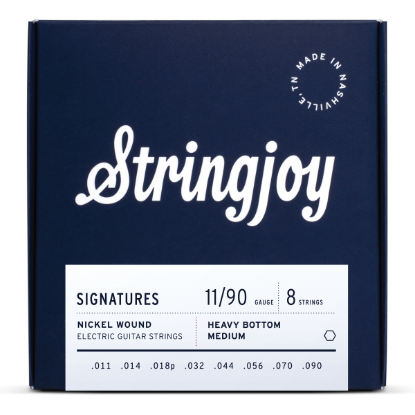 Stringjoy Signatures | 8 String Heavy Bottom Medium Gauge (11-90) Nickel Wound Electric Guitar Strings