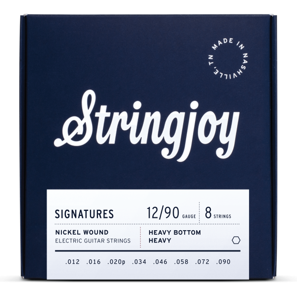 Stringjoy Signatures | 8 String Heavy Bottom Heavy Gauge (12-90) Nickel Wound Electric Guitar Strings