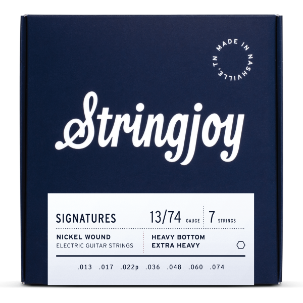 Stringjoy Signatures | 7 String Heavy Bottom Extra Heavy Gauge (13-74) Nickel Wound Electric Guitar Strings