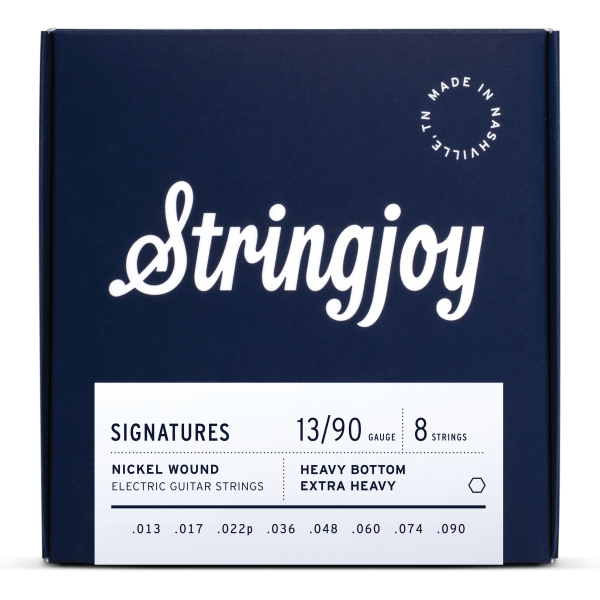 Stringjoy Signatures | 8 String Heavy Bottom Extra Heavy Gauge (13-90) Nickel Wound Electric Guitar Strings