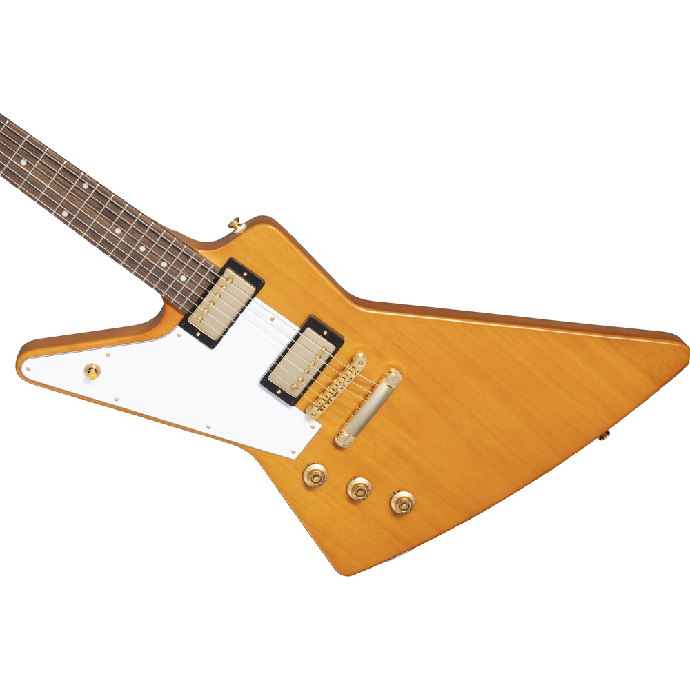 Epiphone 1958 Korina Explorer (White Pickguard), Aged Natural (Left Handed)