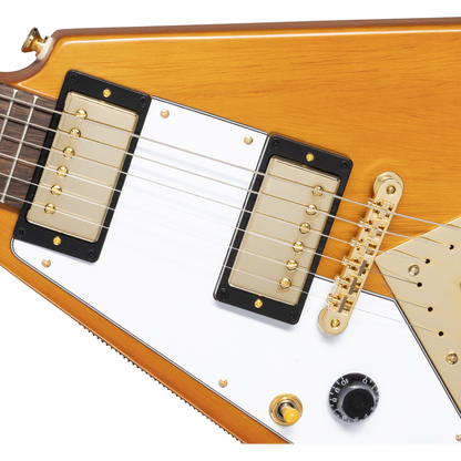 Epiphone 1958 Korina Flying V (White Pickguard), Aged Natural (Left Handed)