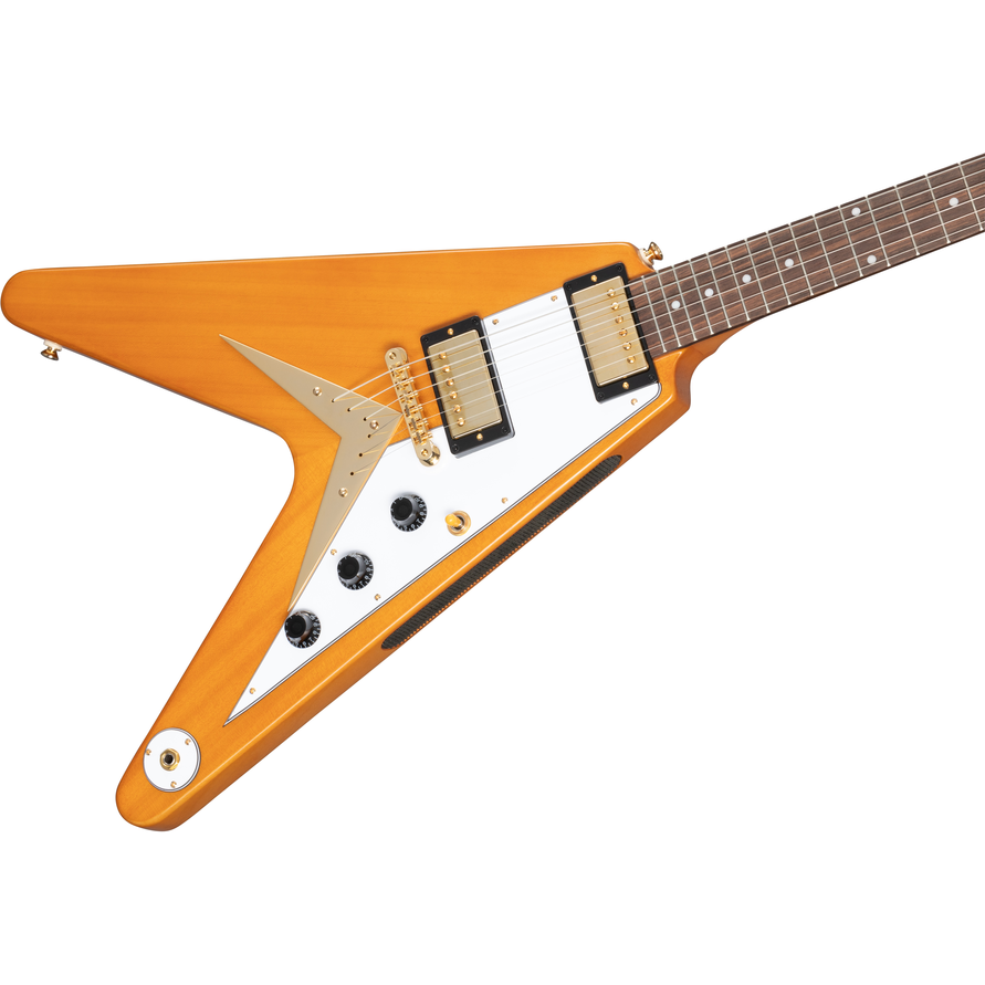 Epiphone 1958 Korina Flying V (White Pickguard), Aged Natural