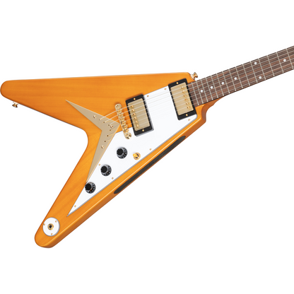 Epiphone 1958 Korina Flying V (White Pickguard), Aged Natural