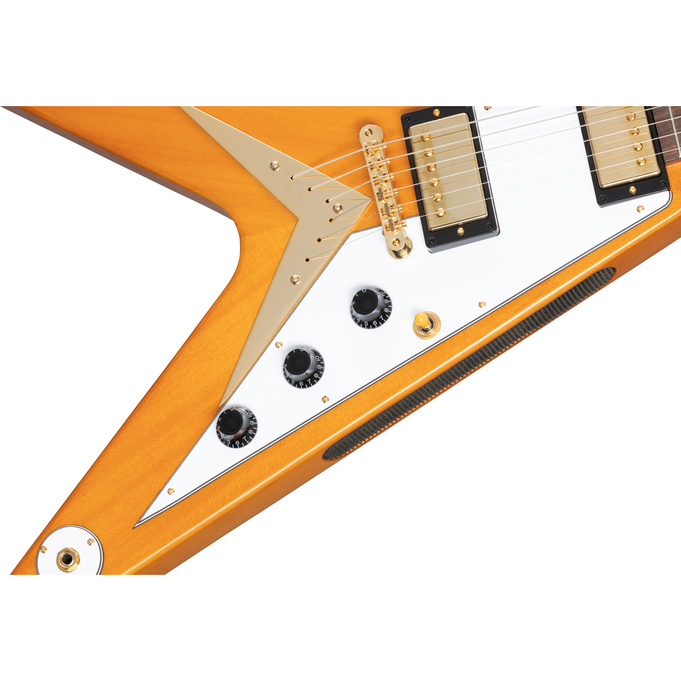 Epiphone 1958 Korina Flying V (White Pickguard), Aged Natural