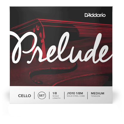 D'Addario Prelude Cello String Set – 1/8 Scale – Medium Tension