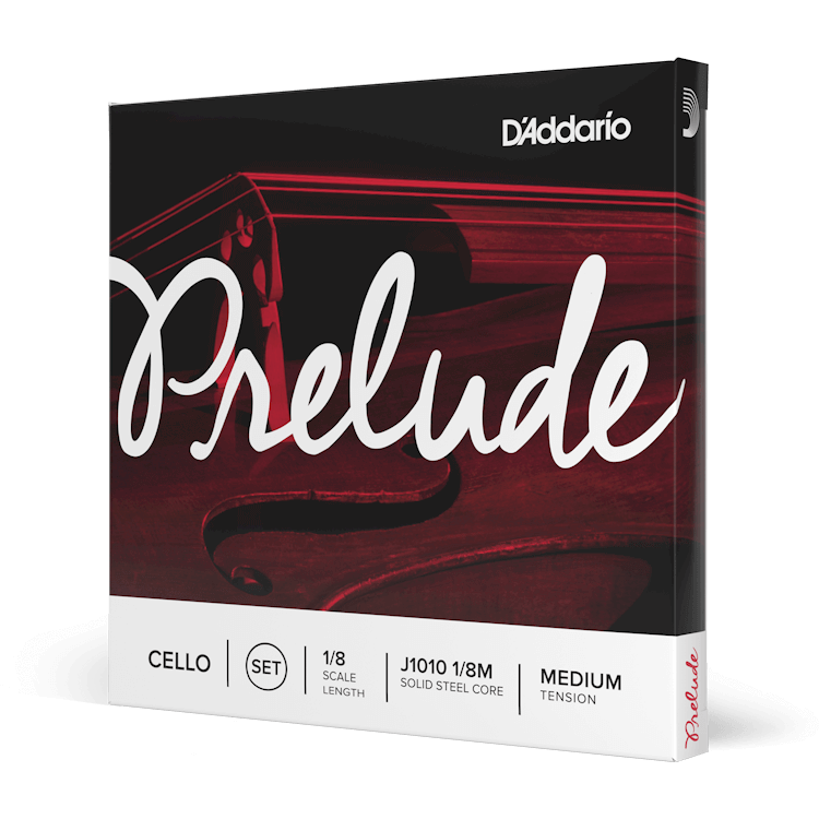 D'Addario Prelude Cello String Set – 1/8 Scale – Medium Tension