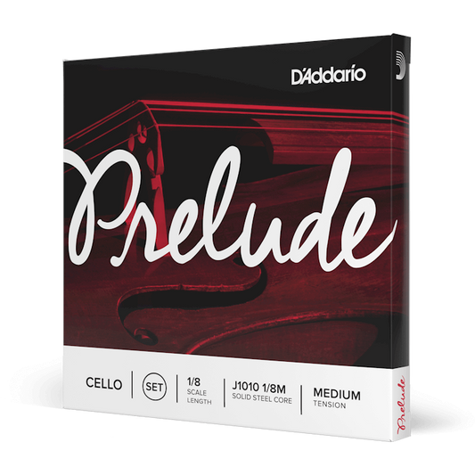 D'Addario Prelude Cello String Set – 1/8 Scale – Medium Tension