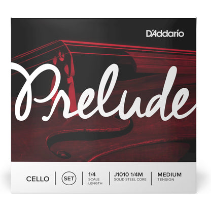 D'Addario Prelude Cello String Set, 1/4 Scale, Medium Tension