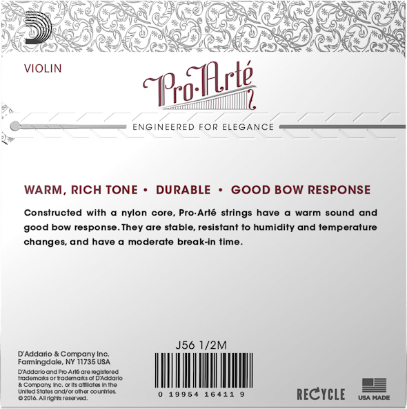 D'Addario Pro-Arte Violin String Set – 1/2 Scale – Medium Tension