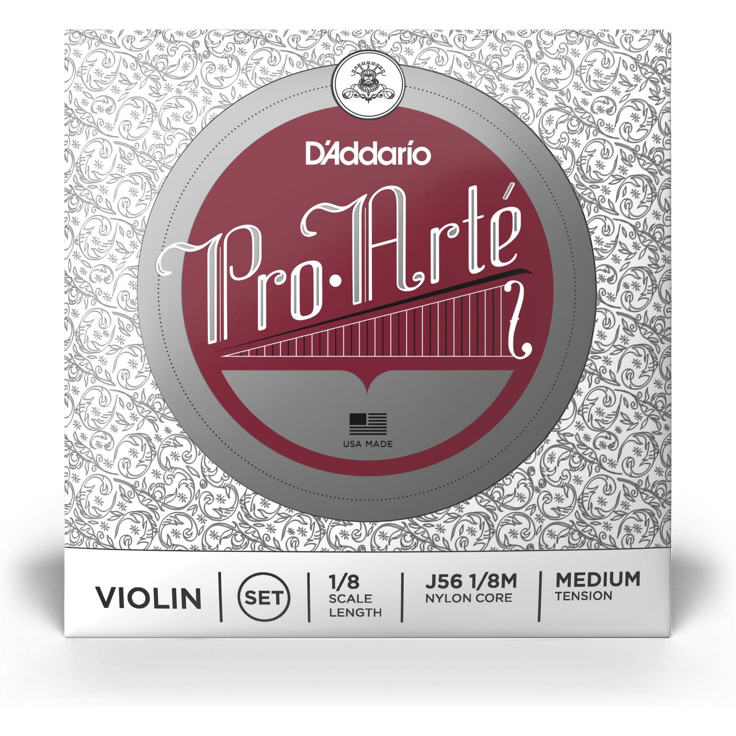 D'Addario Pro-Arte Violin String Set, 1/8 Scale, Medium Tension