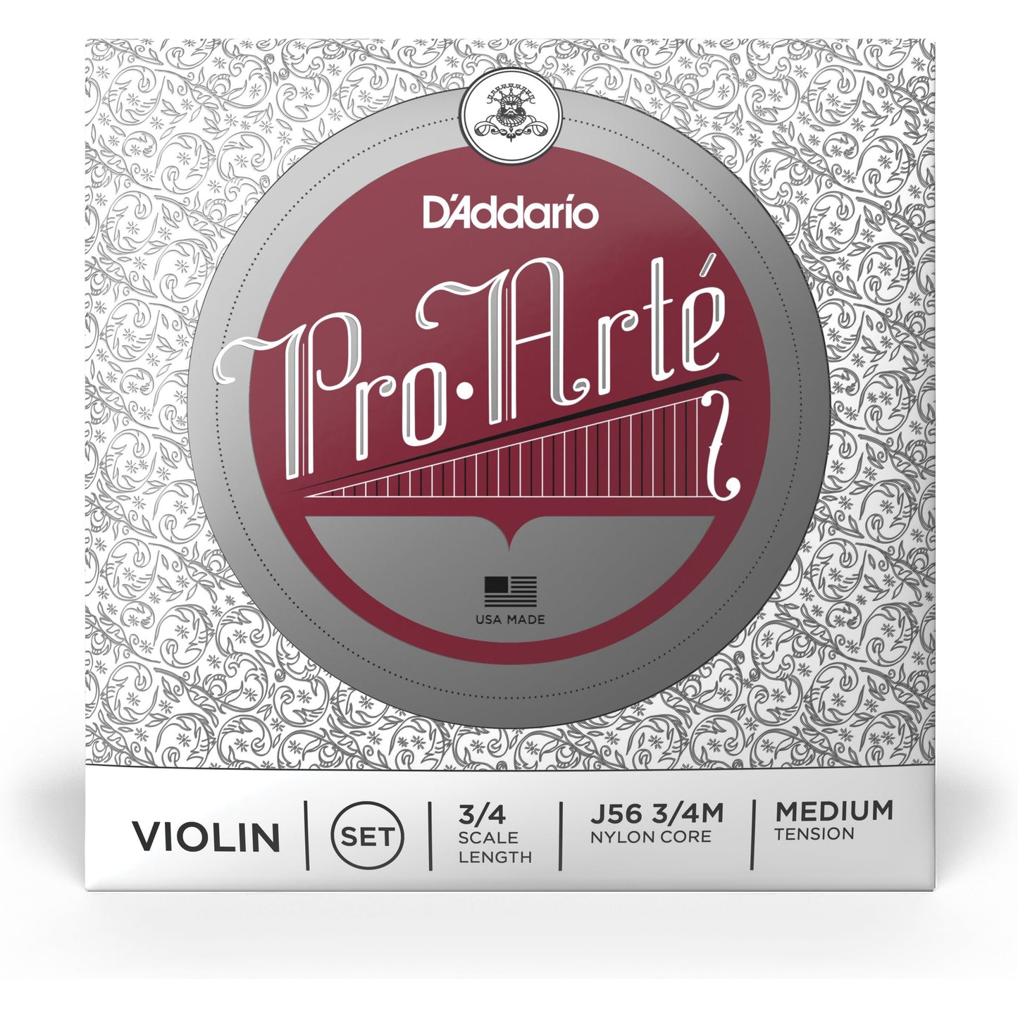 D'Addario Pro-Arte Violin String Set, 3/4 Scale, Medium Tension