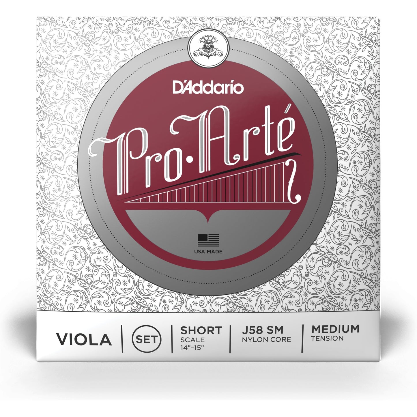 D'Addario Pro-Arte Viola String Set, Short Scale, Medium Tension