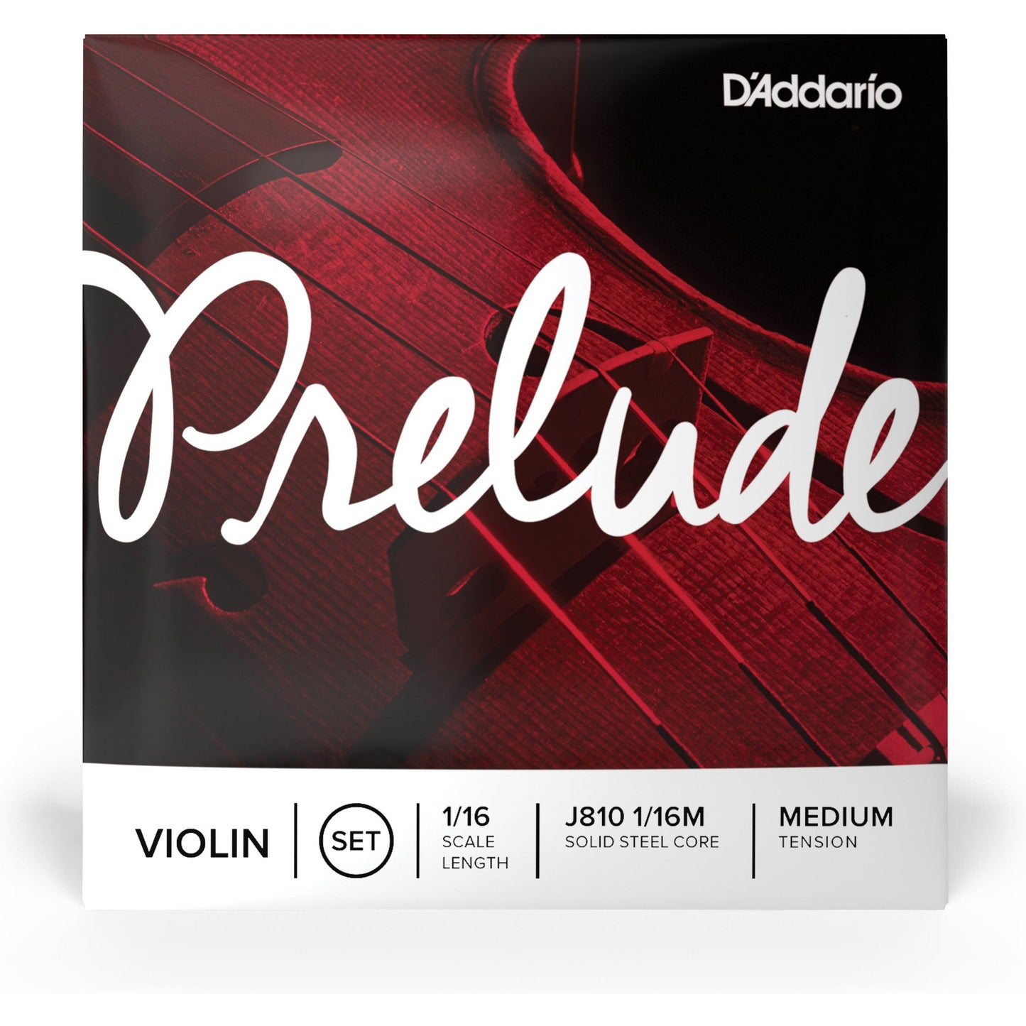 D'Addario Prelude Violin String Set, 1/16 Scale, Medium Tension