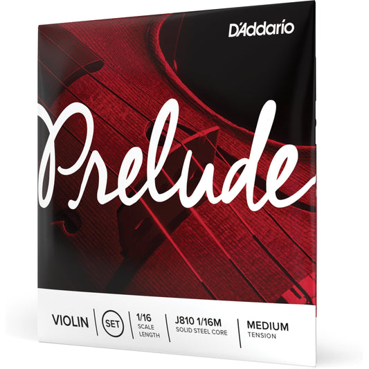 D'Addario Prelude Violin String Set, 1/16 Scale, Medium Tension